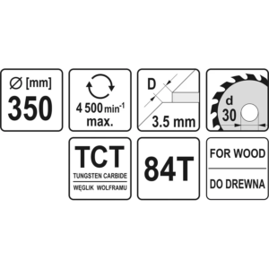 YATO körfűrészlap 350 × 84 mm t × 30 mm – YT-6083